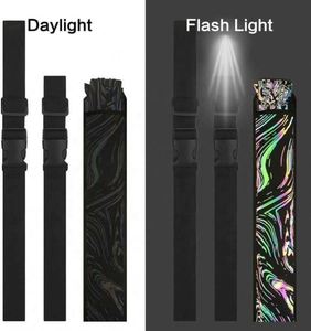 Éventail pliant en bambou holographique irisé grand format pour homme/femme avec étui – Idéal pour les raves - Product Image 6