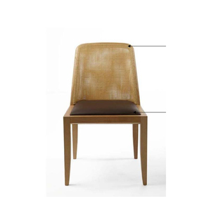 Chaise de salle à manger empilable en rotin naturel et bois, style nordique, pour événements - Product Image 2