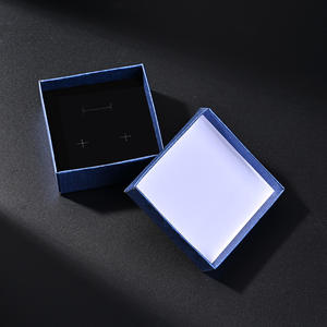 Jewelry <b>Box</b> Square Blue Paper Hard Plain Stripe Processing Customization <b>BOX</b> 002 Jewelry Gift Packaging - Product Image 3