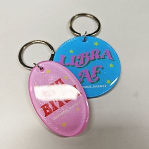 Wholesale Plastic clear Printed Cute Clear Transparent Keychain Custom Bulk Promotional Logo Cute Kawaii - Product Image 4