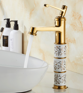 Sang trọng CE chứng nhận vàng brass lưu vực bồn rửa vòi lạnh nóng tắm vòi nước và vòi nước nóng bán lưu vực vòi nước phòng tắm vòi - Product Image 2