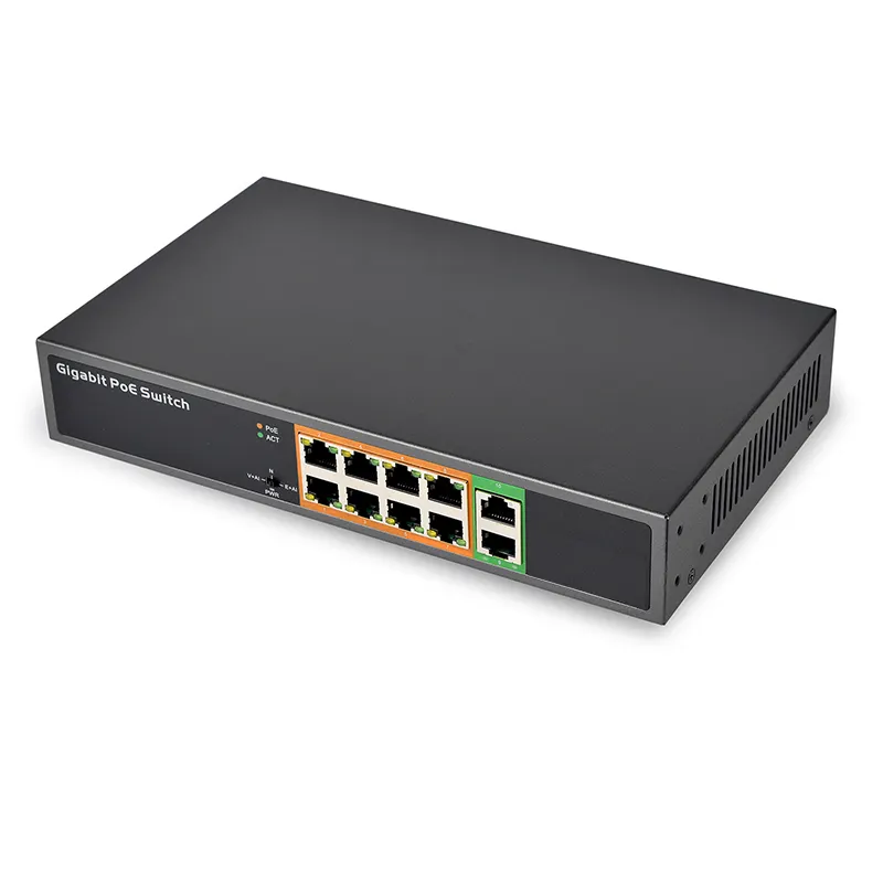 SDAPO PSE1008G 8 + 2 Gigabit Poe Switch 150W Power IEEE802.3af/Di Poe Jaringan Ethernet Switch 8 Port gigabit Poe untuk Kamera Ip