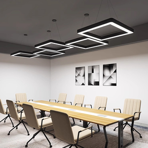 Lampada a Sospensione Industriale Moderna Minimalista in Ferro Battuto LED Quadrata per Ufficio Protezione Occhi Dimmerabile - Product Image 5