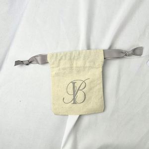 Elegant Gift Packaging Recyclable Reusable Jewelry & Eyewear Canvas/Cotton <b>Drawstring</b> <b>Pouch</b> with Custom Logo - Product Image 4