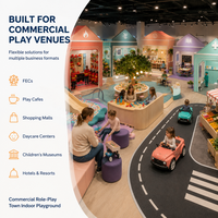 Jeu de rôle Urbain Commercial : Ville Pastel avec Boucle de Route, Façades de Magasins, Voitures, Café, Aménagement Testé par un Partenaire, en Plastique Personnalisable