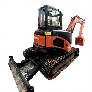 Mini-excavatrice Hitachi ZX55U certifiée CE, excavatrice de 5 tonnes |   Excavatrice sur chenilles |   Importé du Japon | Avec accessoire de tarière à vis rotative - Product Image 1