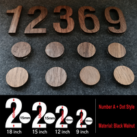 Set Angka Jam Dinding DIY 12pcs Stiker Titik Kayu Angka Arab Persegi Modern Penanda Dial Dekorasi Jam Dinding Perekat Sendiri