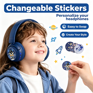 Casque sans fil Bluetooth pour enfants, suppression du bruit ANC, casque audio stéréo HD avec autocollants interchangeables DIY - Product Image 5