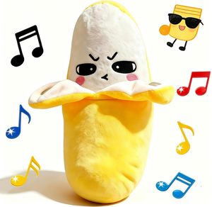 Metronomo a Induzione Sonora a Forma di Frutta, Morbido e Carino, con Suoni Ritmici, Peluche Sensoriale Interattivo Musicale, Fragola e Banana - Product Image 1