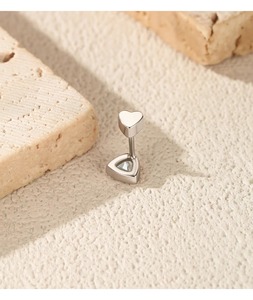 Minimalism S925 Sterling <b>Silver</b> Sparkling Triangle Cut Moissanite Ear <b>Studs</b> Heart Screw <b>Stud</b> Earrings for Women Fine Jewelry - Product Image 6