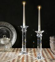 Ensemble de 2 porte-bougies en cristal K9 faits à la main, 10 pouces de haut, robustes, pour centre de table de mariage ou de salle à manger