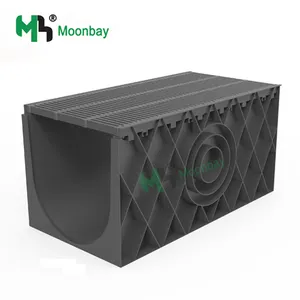 400X400mm Big Size Underground Plastic Drainage Ditch With Grating Cover