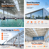 Structure en acier pour terrain de badminton GloStar, bâtiment préfabriqué, arène sportive intérieure et centre multisports