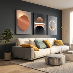 ARTFEB - Arte Mural Moderno Enmarcado en Madera para Sala de Estar, Dormitorio, Oficina, Decoración Hecha a Mano, Juego de 3 Impresiones de Retratos - Product Image 2