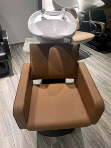 Sillón de Peluquería Moderno de Cuero, Silla Hidráulica para Lavado de Cabello, Altura Ajustable, Giratoria, Mueble de Barbería - Product Image 2