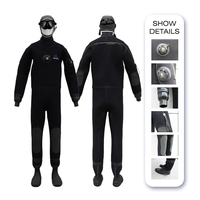Trajes Secos de Neopreno OEM/ODM con Cremallera Trasera, Ropa Deportiva Transpirable e Impermeable para Adultos, Tela con Correas Internas y Refuerzo en las Rodillas
