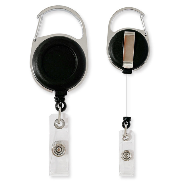 Badge Holder and Heavy Duty Retractable Reel ABS Plastic Metal Retractable Badge Reel Holder for Office School