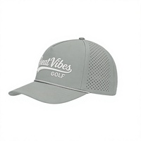 Casquette de baseball streetwear personnalisée 5 panneaux, broderie 3D en relief, logo à points, couronne crème, visière marine, visière incurvée bicolore, 100% coton