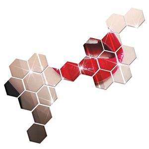 Hot Selling Acrylic Hexagonal <b>Mirror</b> Wall Sticker <b>With</b> Adhesive Backing Wall Decoration <b>Crystal</b> Stereo <b>Mirror</b> Sticker - Product Image 2