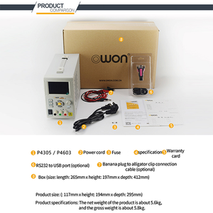 OWON เครื่องจ่ายไฟ DC-DC แบบตั้งโปรแกรมได้ช่องเดียว รุ่น P4603 แรงดันขาออก 60V กำลังไฟ 150W 3A แรงดันไฟฟ้าขาเข้า 220-240V 50/60Hz สำหรับอุปกรณ์อุตสาหกรรม - Product Image 5