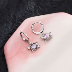 Arete Platinum Plated Micro-<b>studded</b> Minimalist Moonstone Heart <b>Earring</b> Hoop for Women Shiny Zircon Love Charm <b>Earring</b> - Product Image 5