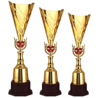Nouveau design Ligue des Champions grande oreille trophée compétition sportive trophée de basket-ball de football trophée en métal personnalisé