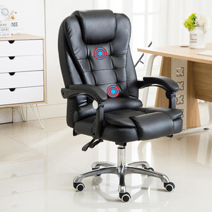 Fornitura di Fabbrica Sedia da Ufficio Girevole Direzionale in Pelle con Schienale Alto, di Lusso, Nera e con Massaggio - Product Image 2