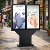 Kiosque publicitaire extérieur 55 pouces UHD résistant aux intempéries IP66, visible en plein soleil, entièrement intégré, sur pied