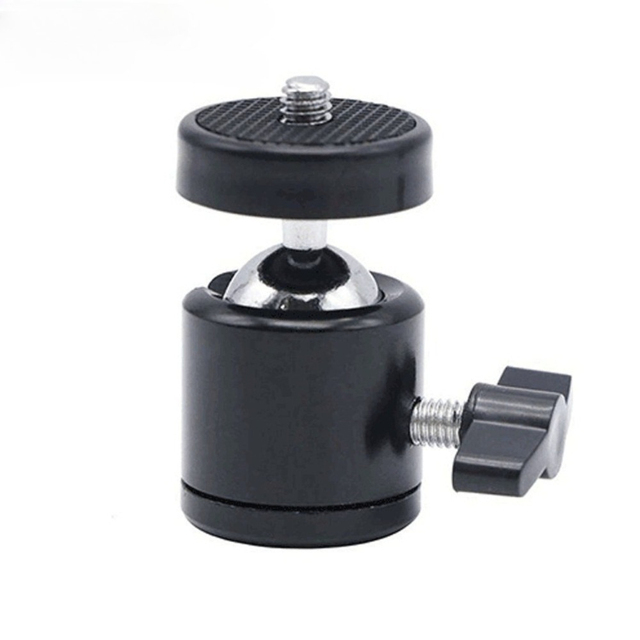 Aluminum Alloy 1/4" 3/8" Swivel Mini Ball Head Tripod Mount Adapter 360 Rotation Portable Universal DSLR Camera Light Bracket