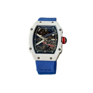 Montre mécanique de plongée en céramique RM67 de forme tonneau pour homme, haut de gamme, squelette, sport, résistante à l'eau 30 bars, cuir/silicone/caoutchouc - Product Image 5