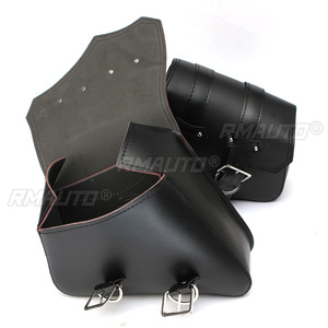 Bolsa Lateral para Motocicleta, Alforjas de Cuero PU para Harley Davidson Touring Cruiser, Color Negro - Product Image 6