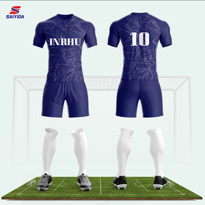 ชุดเครื่องแบบฟุตบอลของผู้ชายชุดเสื้อทีมกางเกงขาสั้นแบบเต็มตัวแห้งเร็วออกแบบได้ตามต้องการสำหรับฤดูกาล24/25 - Product Image 2