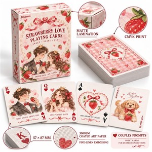 Custom Strawberry Cream <strong>Valentine</strong> Couples Interaction Playing <strong>Cards</strong> Romantic Conversation Prompts Date Night Challenges - Product Image 3
