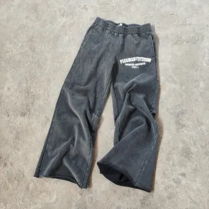 YSJY pantalon de survêtement personnalisé hommes coton pantalon de survêtement décontracté pantalon de survêtement en gros 100% coton pantalon de survêtement évasé