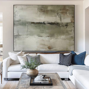 Tableau mural abstrait moderne texturé <span class=keywords><strong>vert</strong></span> olive sauge beige, nature morte, peint à la main à l'huile sur toile |   Hôtellerie sur mesure en gros - Product Image 5
