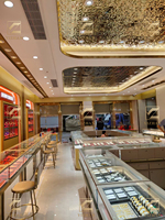 Vitrine de présentation de bijoux en acier inoxydable de luxe, éclairage LED, étanche, écologique, durable, de haute qualité