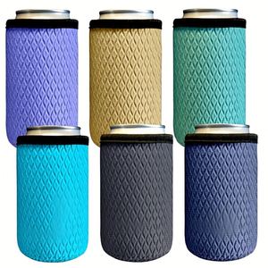 Manchons isothermes réutilisables en néoprène de 16 oz, motif diamant, doux et antidérapants, pour canettes de bière et de hard seltzer - Product Image 1