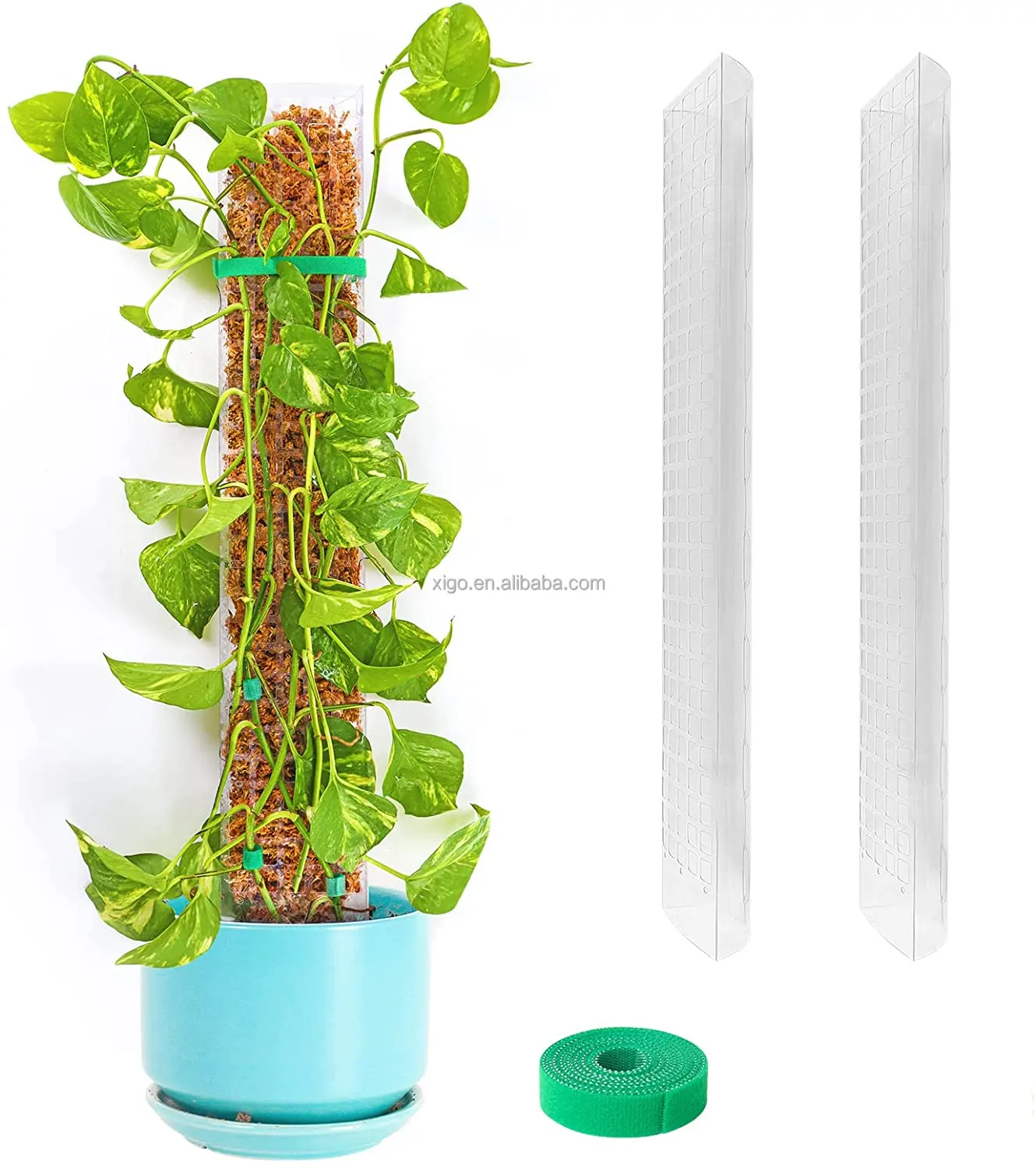 Estacas de suporte para plantas de jardim, estacas de plástico para plantas de crescer, bastão de musgo para plantas, 2 unidades por pacote, 24 polegadas