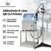 Impresora de Inyección de Tinta Continua de Alta Velocidad, Máquina de Impresión de Códigos de Barras Automática de 5 Líneas, Solución Alternativa para Fábricas