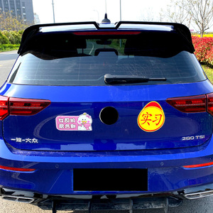 Volkswagen Golf 8 Rear Trunk Wing Spoiler Piano Black Carbon Fiber Texture ABS Material Glue Or Screw Installation - Product Image 4