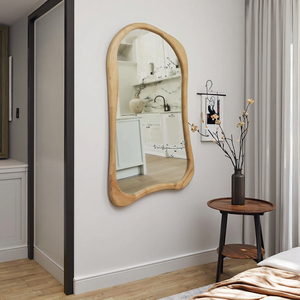 <span class=keywords><strong>Miroir</strong></span> de forme irrégulière <span class=keywords><strong>en</strong></span> <span class=keywords><strong>bois</strong></span> clair de grande taille extra large d'usine - Product Image 5