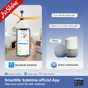 1stshine Ventilateur de plafond Designer 60 pouces Ventilateur de plafond <span class=keywords><strong>à</strong></span> pales en bois Télécommande - Product Image 6