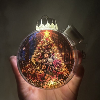 Ornement de Noël Lumineux, Boule Ronde en Acrylique, Décoration Suspendue pour Arbre, Idéal pour Cadeau de Fêtes
