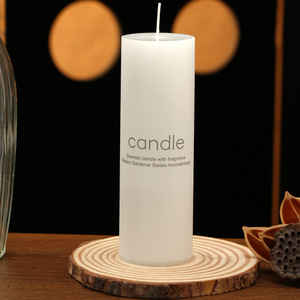 Wholesale Handmade White Large Pillar <strong>Candles</strong> Romantic Home Decoration Birthday <strong>Wedding</strong> Parties - Product Image 2