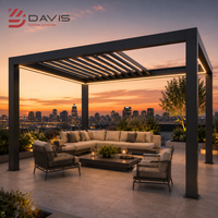 Pergola extérieure en aluminium avec toit électrique pliable et auvent rétractable pour usage commercial