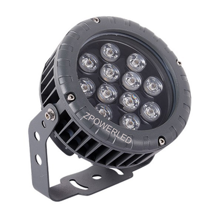 Round Shape Warm White Aluminum Housing IP65 Waterproof 12W Outdoor Landscape LED Flood Light
