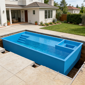 Jacuzzi Grande para Jardín, Piscina Exterior con Chorros de Agua, Piscina Prefabricada de Fibra de Vidrio para Adultos - Product Image 1