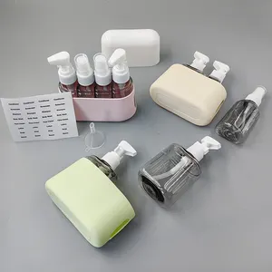 Conjunto de garrafas de viagem para mulheres, conjunto de garrafas de viagem recarregáveis de plástico à prova de vazamentos, shampoo, loção e líquidos para avião