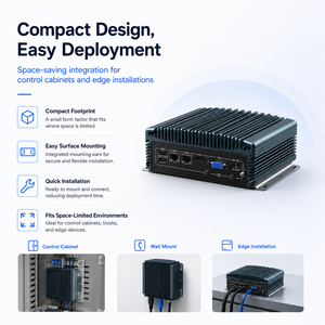 Mini PC sin Ventilador para Kiosco, Doble LAN, 2 COM, <span class=keywords><strong>USB</strong></span>, Salida de Audio y Pantalla, Compatible con Windows y Linux, para Integración con Equipos - Product Image 3