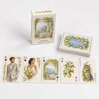 Cartes à jouer personnalisées Mallorca Citron Aquarelle Portrait Couple Jeu de poker Boîte de rangement Cadeau Service tout-en-un